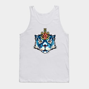 blue tigress - neo traditional Tattoo Style Tank Top